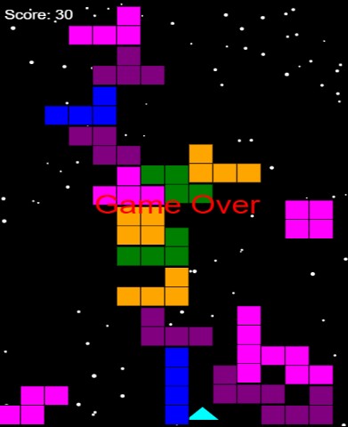 Tetris와 shooting Game을 결합해서 새로운 게임을 만들어보았어.